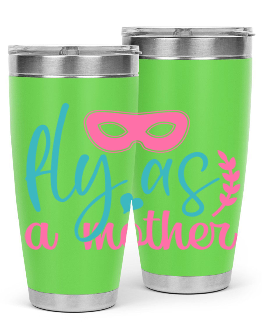 Fly as a Mother 346# Tumbler in stainless steel with a stylish design, perfect for keeping drinks hot or cold.