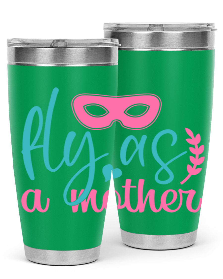 Fly as a Mother 346# Tumbler in stainless steel with a stylish design, perfect for keeping drinks hot or cold.