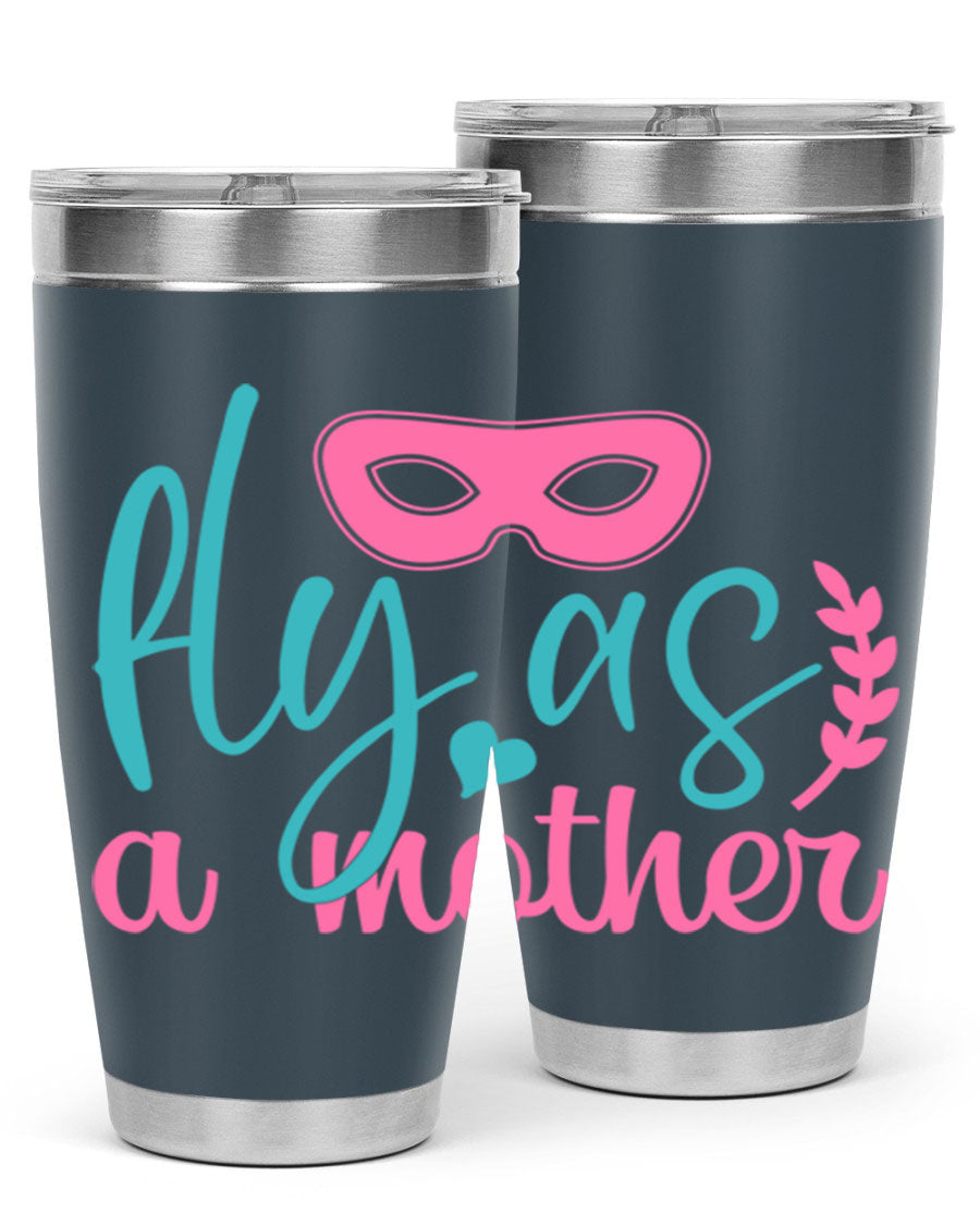 Fly as a Mother 346# Tumbler in stainless steel with a stylish design, perfect for keeping drinks hot or cold.