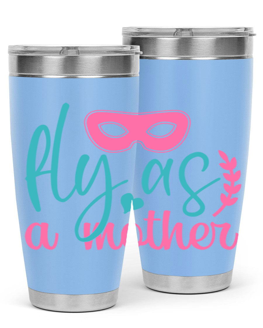 Fly as a Mother 346# Tumbler in stainless steel with a stylish design, perfect for keeping drinks hot or cold.