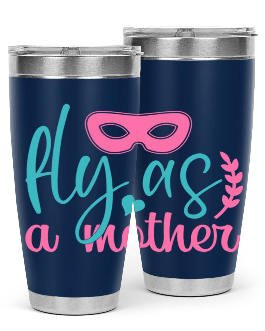 Fly as a Mother 346# Tumbler in stainless steel with a stylish design, perfect for keeping drinks hot or cold.