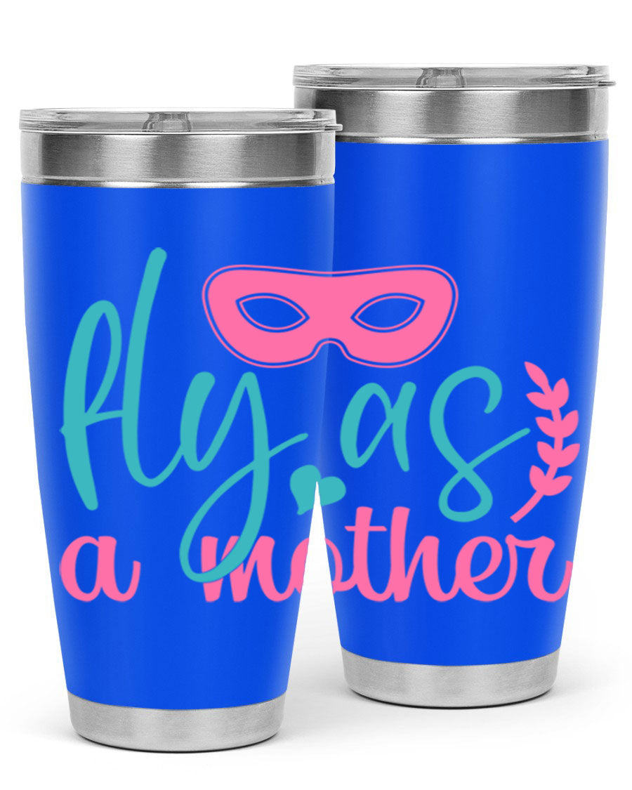 Fly as a Mother 346# Tumbler in stainless steel with a stylish design, perfect for keeping drinks hot or cold.