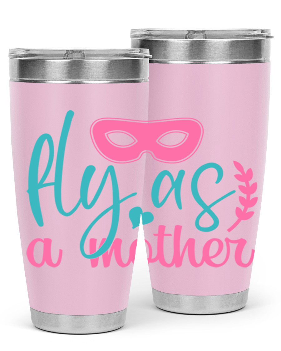 Fly as a Mother 346# Tumbler in stainless steel with a stylish design, perfect for keeping drinks hot or cold.