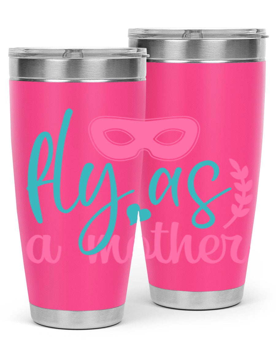 Fly as a Mother 346# Tumbler in stainless steel with a stylish design, perfect for keeping drinks hot or cold.