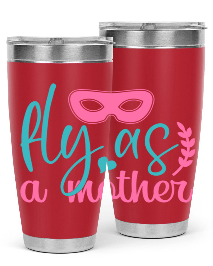 Fly as a Mother 346# Tumbler in stainless steel with a stylish design, perfect for keeping drinks hot or cold.