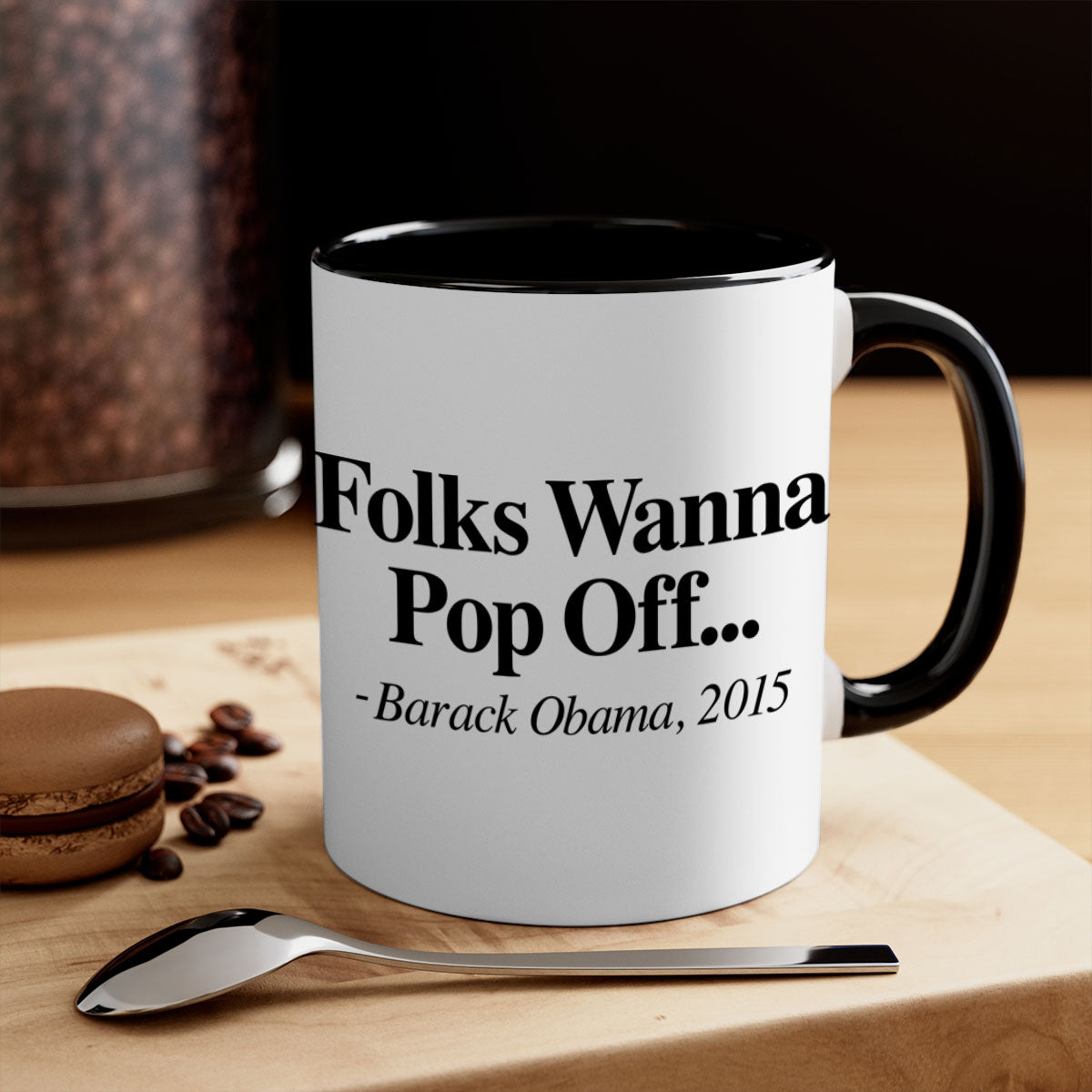 Folks Wanna Pop Off 151# Mug featuring a glossy finish, colored handle, and interior, available in multiple colors.