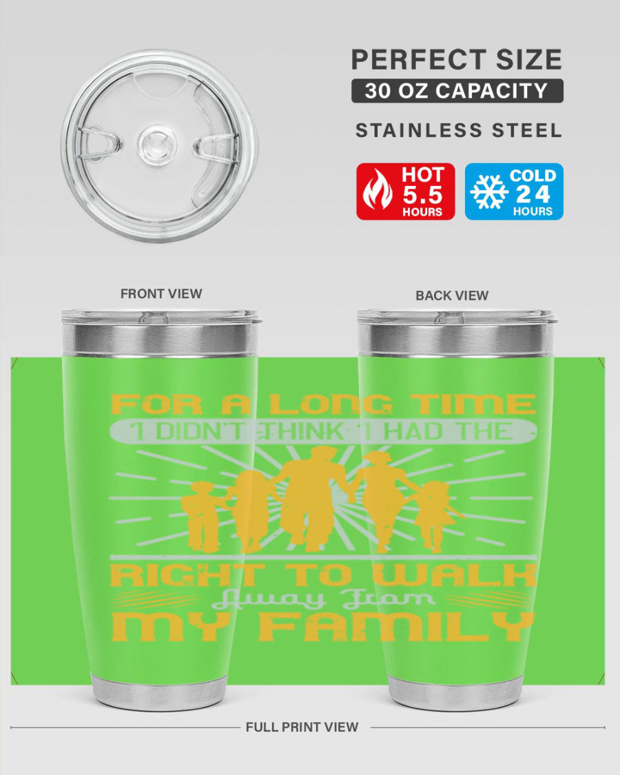 A stylish 20oz stainless steel tumbler with a heartfelt message, featuring double wall vacuum insulation and a drink-thru lid.
