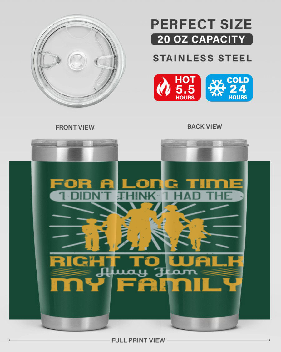 A stylish 20oz stainless steel tumbler with a heartfelt message, featuring double wall vacuum insulation and a drink-thru lid.