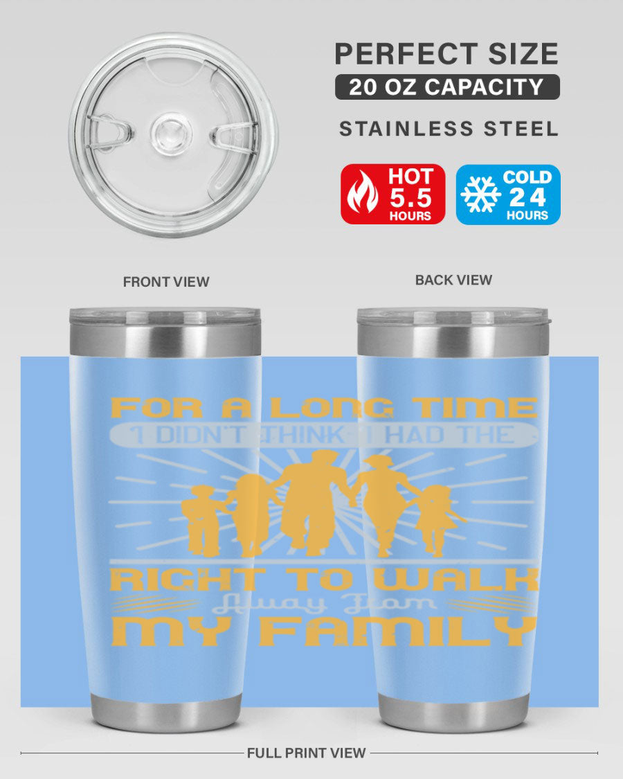 A stylish 20oz stainless steel tumbler with a heartfelt message, featuring double wall vacuum insulation and a drink-thru lid.