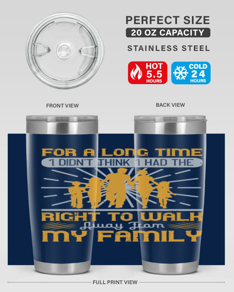 A stylish 20oz stainless steel tumbler with a heartfelt message, featuring double wall vacuum insulation and a drink-thru lid.