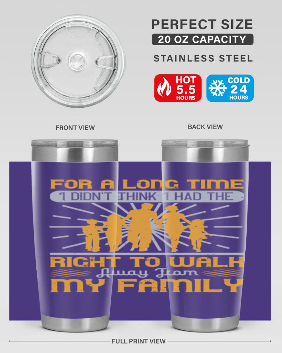 A stylish 20oz stainless steel tumbler with a heartfelt message, featuring double wall vacuum insulation and a drink-thru lid.