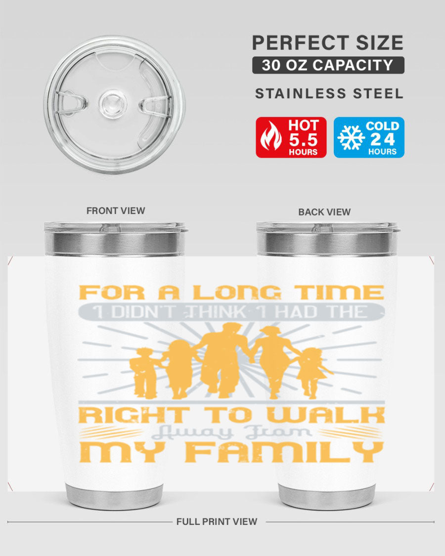 A stylish 20oz stainless steel tumbler with a heartfelt message, featuring double wall vacuum insulation and a drink-thru lid.