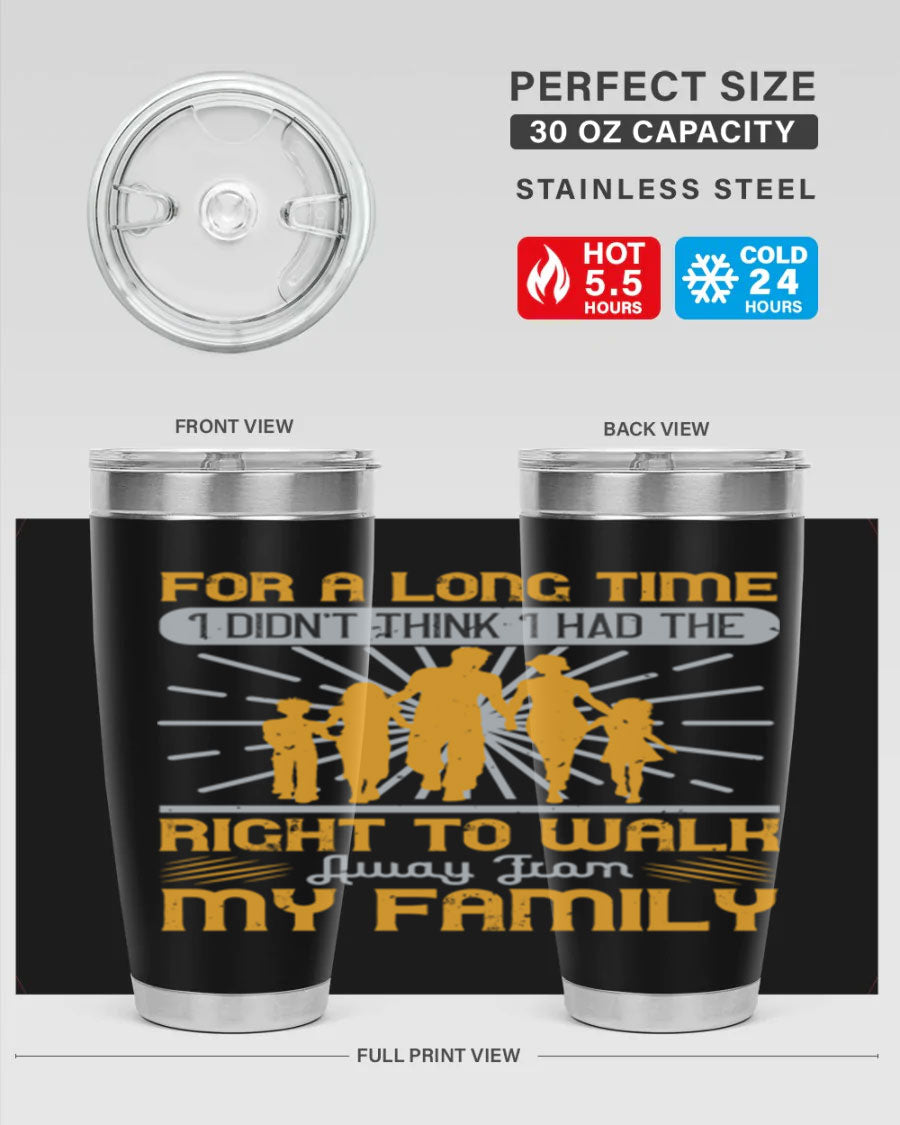 A stylish 20oz stainless steel tumbler with a heartfelt message, featuring double wall vacuum insulation and a drink-thru lid.