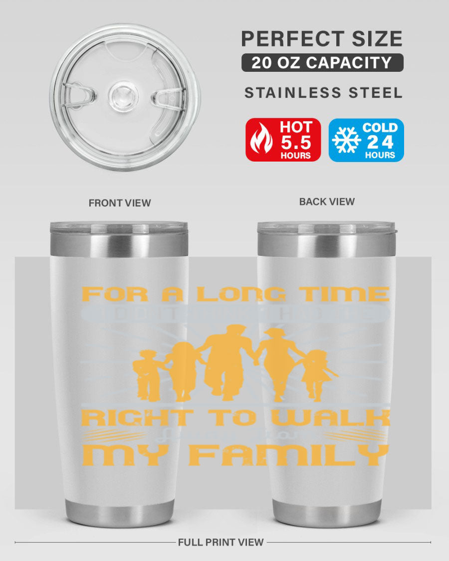 A stylish 20oz stainless steel tumbler with a heartfelt message, featuring double wall vacuum insulation and a drink-thru lid.