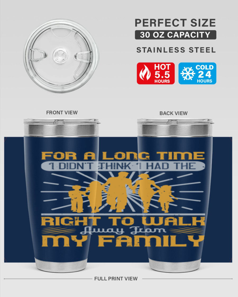 A stylish 20oz stainless steel tumbler with a heartfelt message, featuring double wall vacuum insulation and a drink-thru lid.