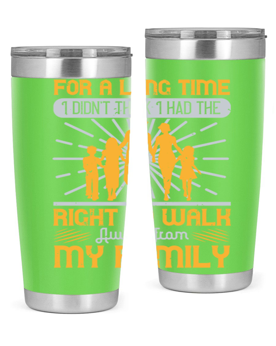 A stylish 20oz stainless steel tumbler with a heartfelt message, featuring double wall vacuum insulation and a drink-thru lid.