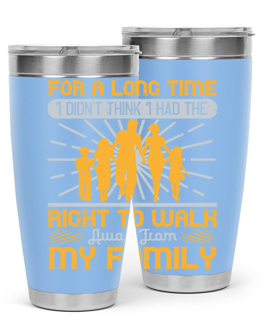 A stylish 20oz stainless steel tumbler with a heartfelt message, featuring double wall vacuum insulation and a drink-thru lid.