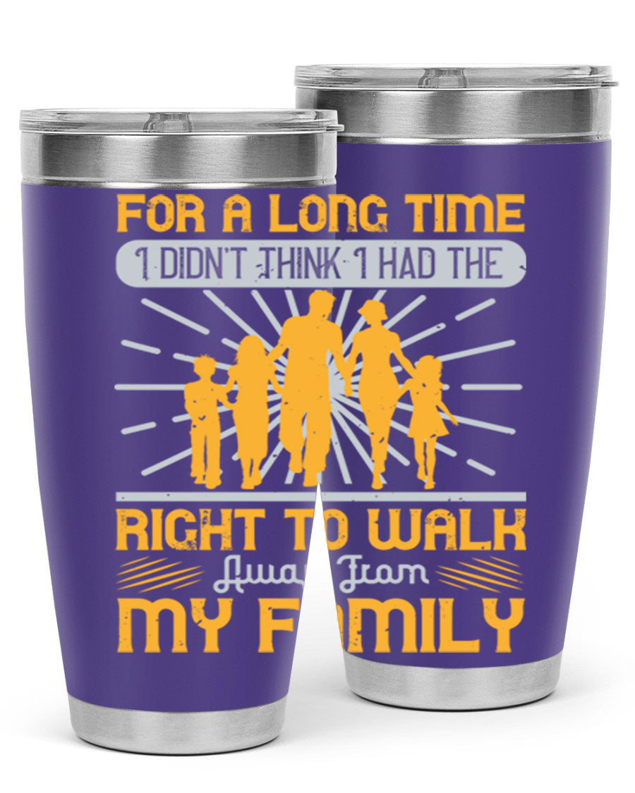A stylish 20oz stainless steel tumbler with a heartfelt message, featuring double wall vacuum insulation and a drink-thru lid.
