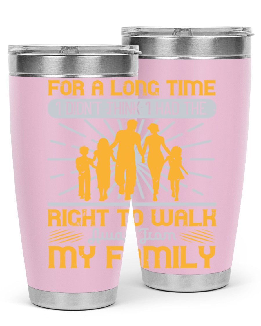 A stylish 20oz stainless steel tumbler with a heartfelt message, featuring double wall vacuum insulation and a drink-thru lid.