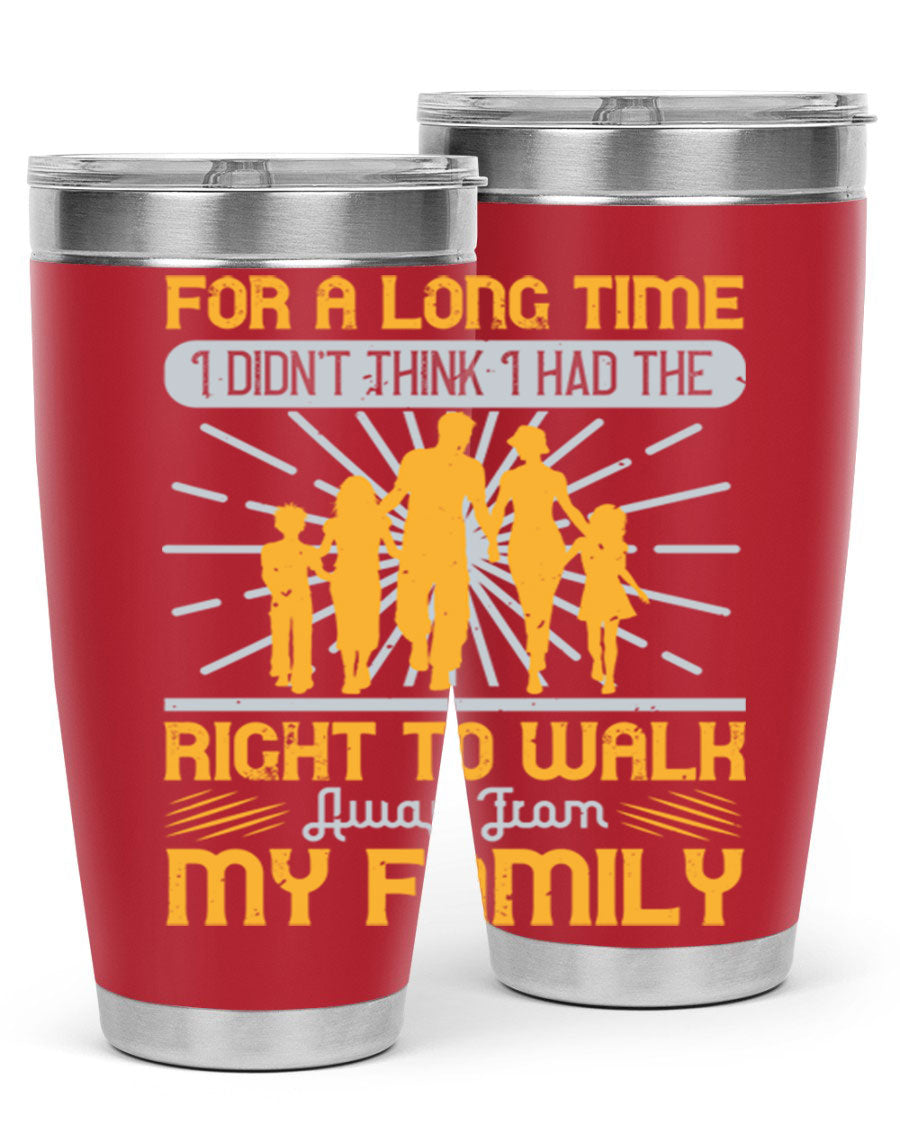 A stylish 20oz stainless steel tumbler with a heartfelt message, featuring double wall vacuum insulation and a drink-thru lid.