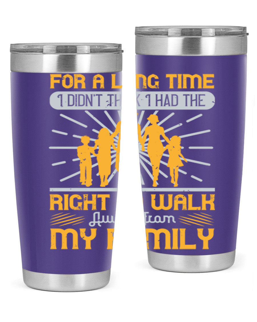 A stylish 20oz stainless steel tumbler with a heartfelt message, featuring double wall vacuum insulation and a drink-thru lid.