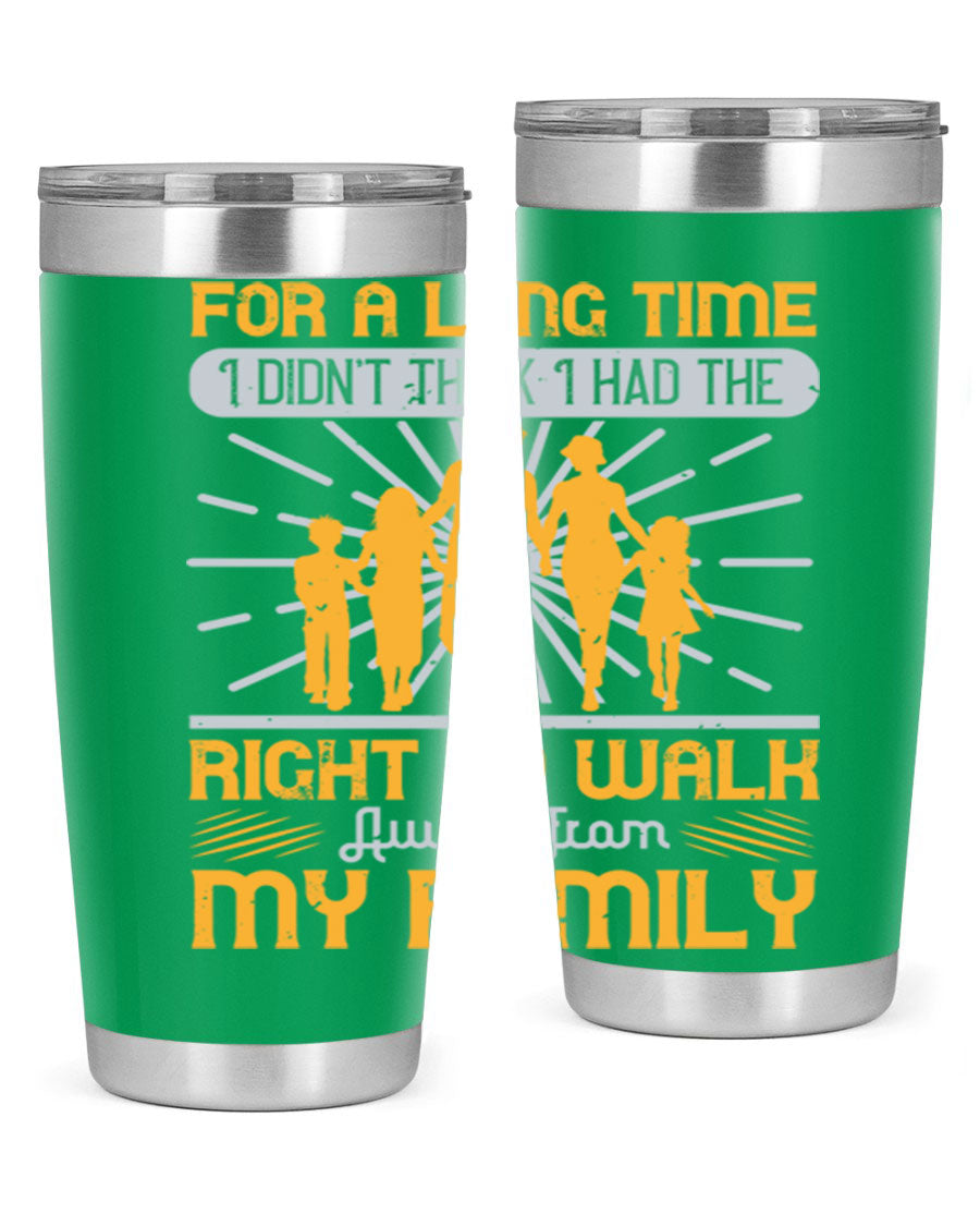 A stylish 20oz stainless steel tumbler with a heartfelt message, featuring double wall vacuum insulation and a drink-thru lid.