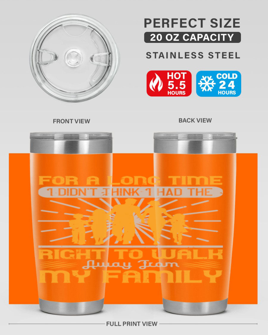 A stylish 20oz stainless steel tumbler with a heartfelt message, featuring double wall vacuum insulation and a drink-thru lid.