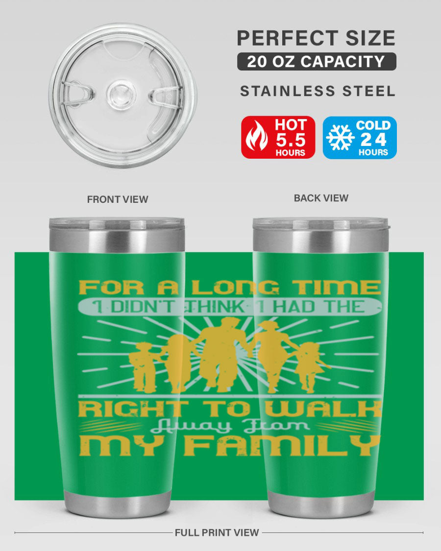 A stylish 20oz stainless steel tumbler with a heartfelt message, featuring double wall vacuum insulation and a drink-thru lid.