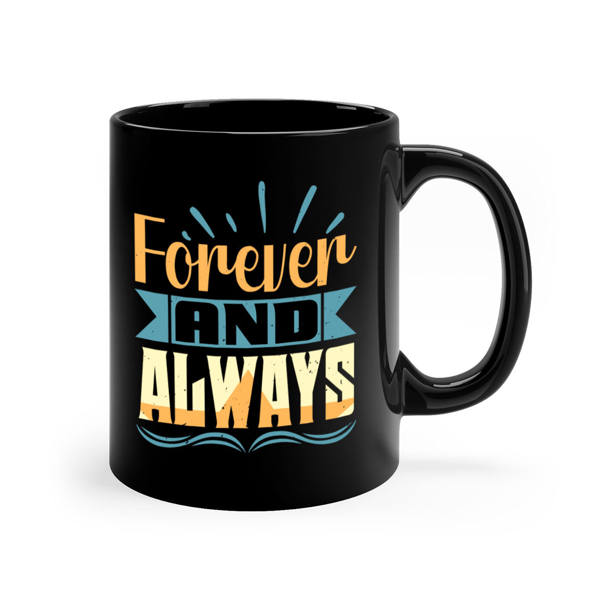 Forever and Always Style 5# Mug with colorful handle and glossy finish, available in multiple colors and sizes.
