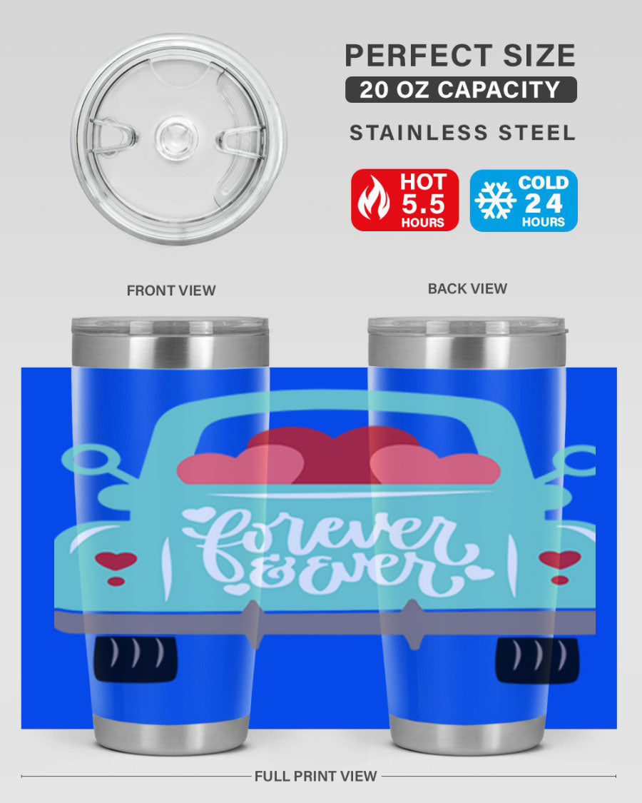 Forever Ever 27# Valentine's Day Tumbler in stainless steel with a stylish design, perfect for hot and cold beverages.