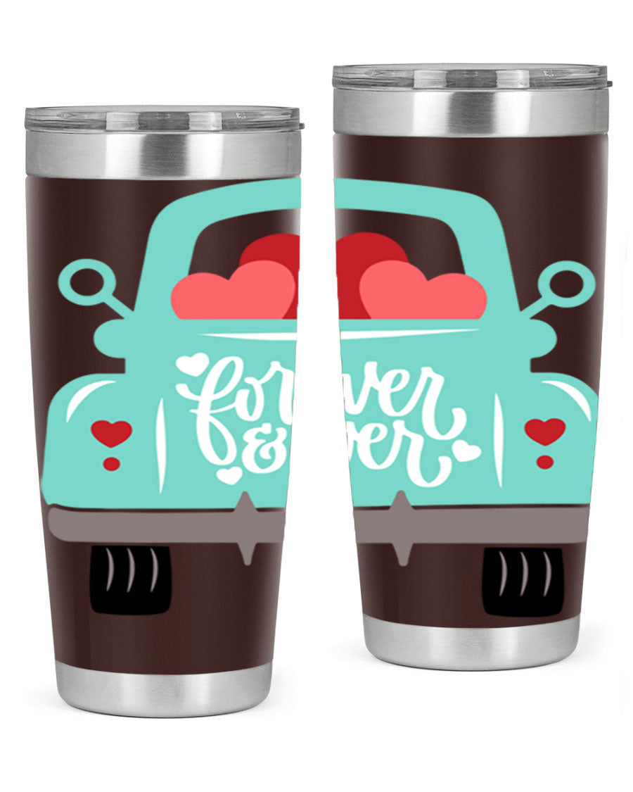 Forever Ever 27# Valentine's Day Tumbler in stainless steel with a stylish design, perfect for hot and cold beverages.