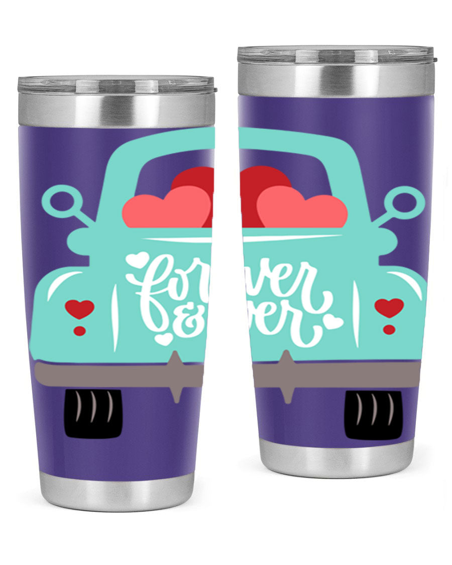 Forever Ever 27# Valentine's Day Tumbler in stainless steel with a stylish design, perfect for hot and cold beverages.