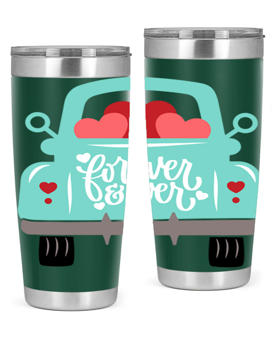 Forever Ever 27# Valentine's Day Tumbler in stainless steel with a stylish design, perfect for hot and cold beverages.