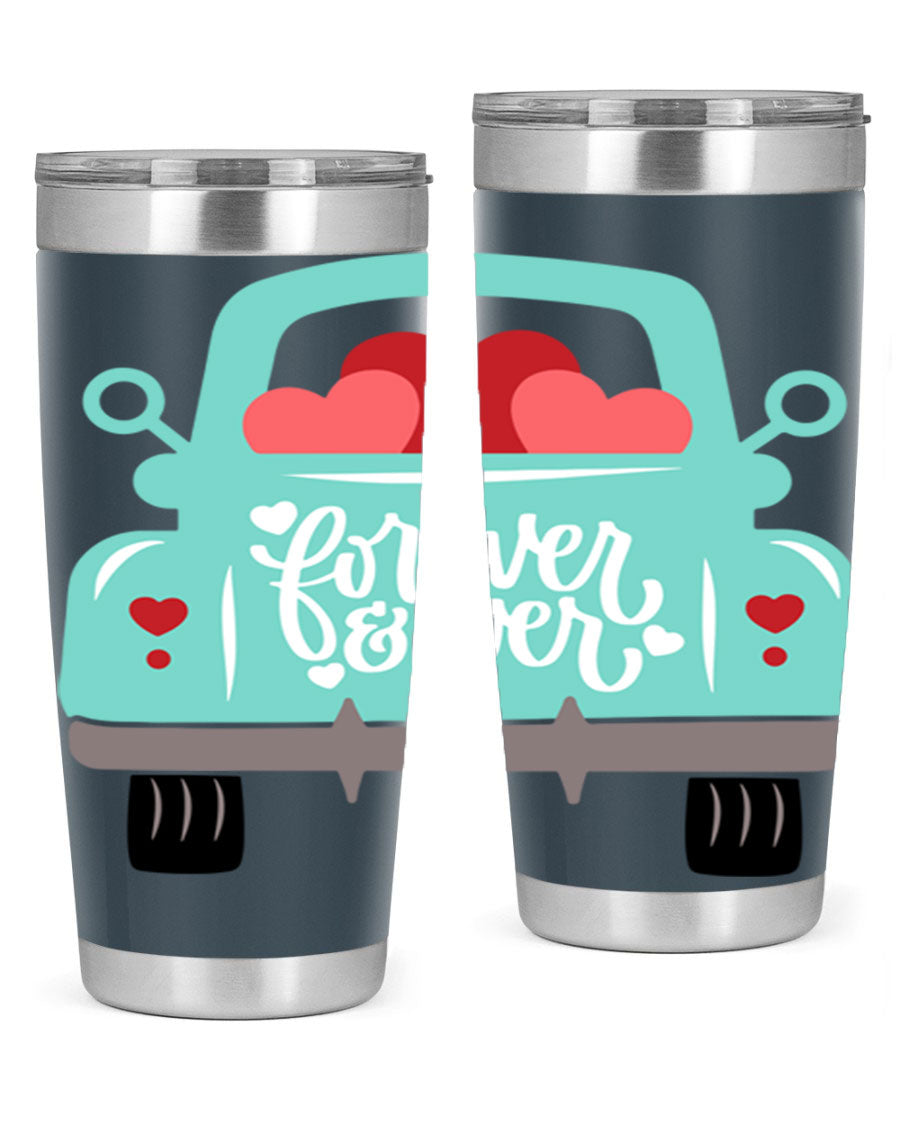 Forever Ever 27# Valentine's Day Tumbler in stainless steel with a stylish design, perfect for hot and cold beverages.