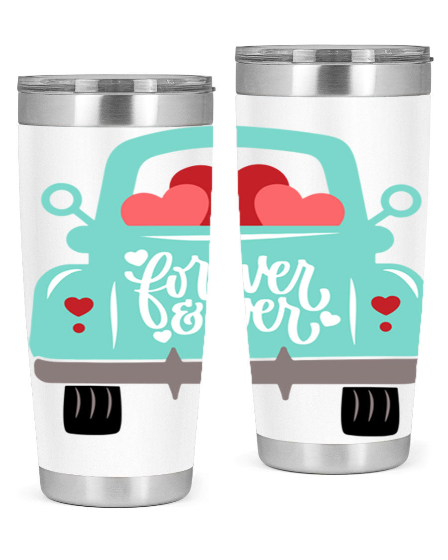 Forever Ever 27# Valentine's Day Tumbler in stainless steel with a stylish design, perfect for hot and cold beverages.