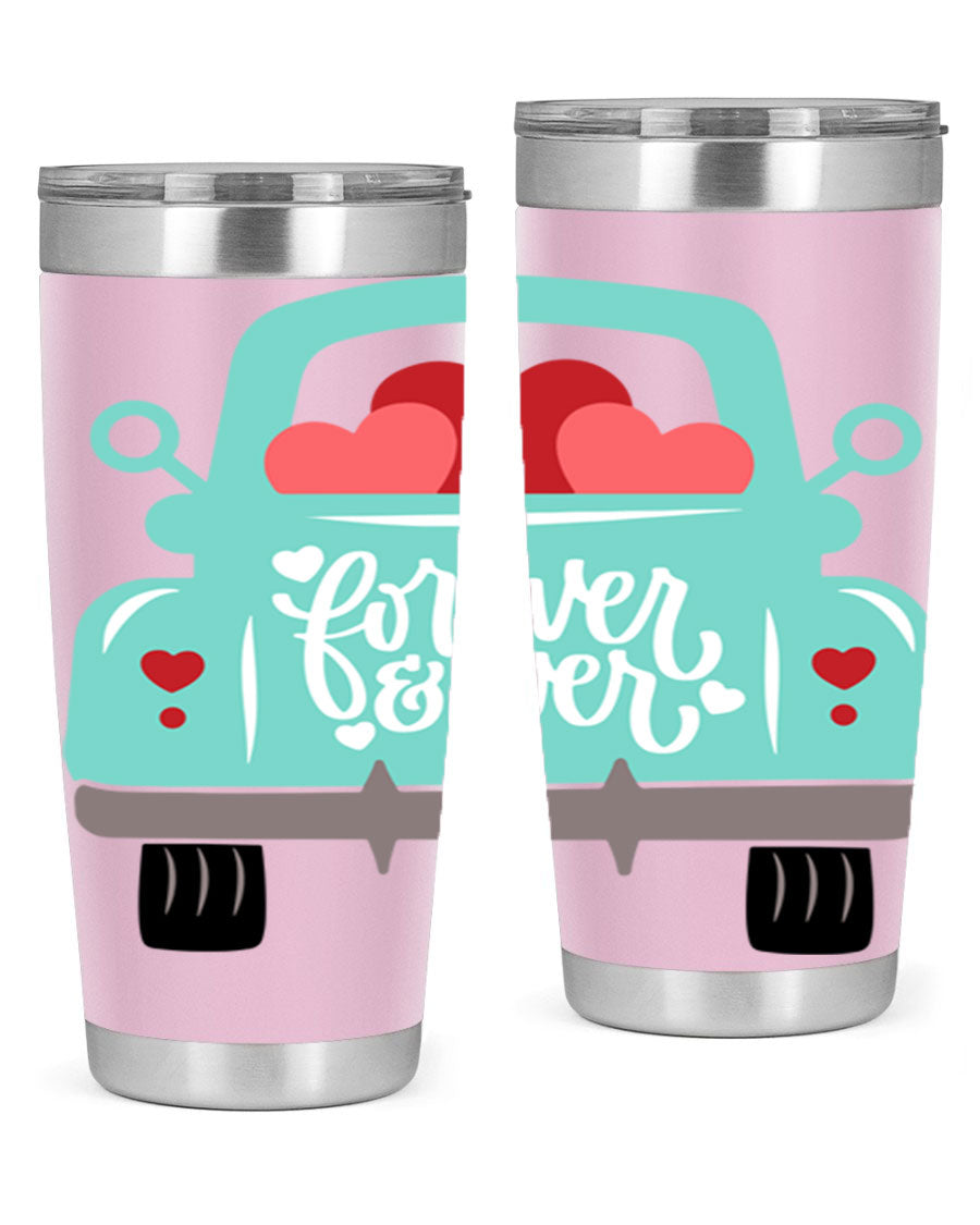 Forever Ever 27# Valentine's Day Tumbler in stainless steel with a stylish design, perfect for hot and cold beverages.