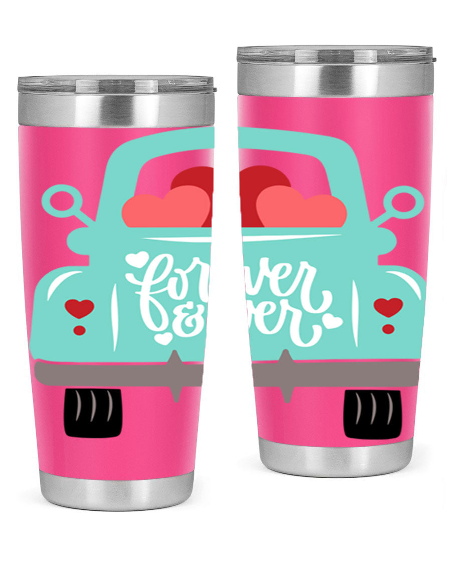 Forever Ever 27# Valentine's Day Tumbler in stainless steel with a stylish design, perfect for hot and cold beverages.