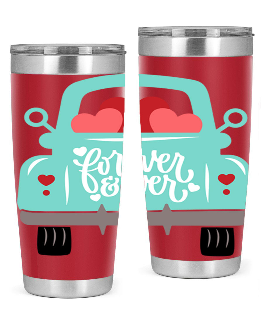 Forever Ever 27# Valentine's Day Tumbler in stainless steel with a stylish design, perfect for hot and cold beverages.