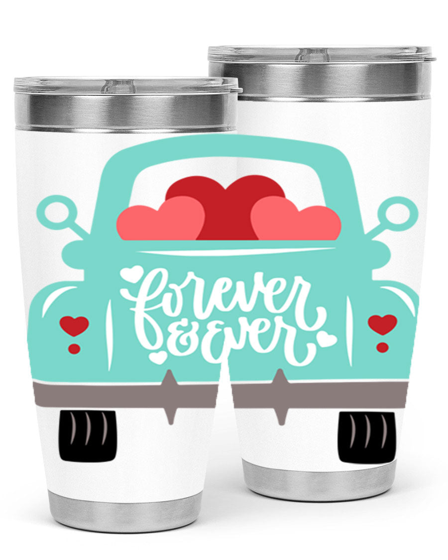 Forever Ever 27# Valentine's Day Tumbler in stainless steel with a stylish design, perfect for hot and cold beverages.