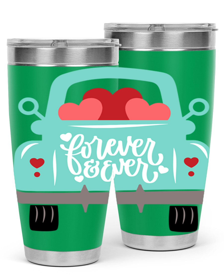 Forever Ever 27# Valentine's Day Tumbler in stainless steel with a stylish design, perfect for hot and cold beverages.