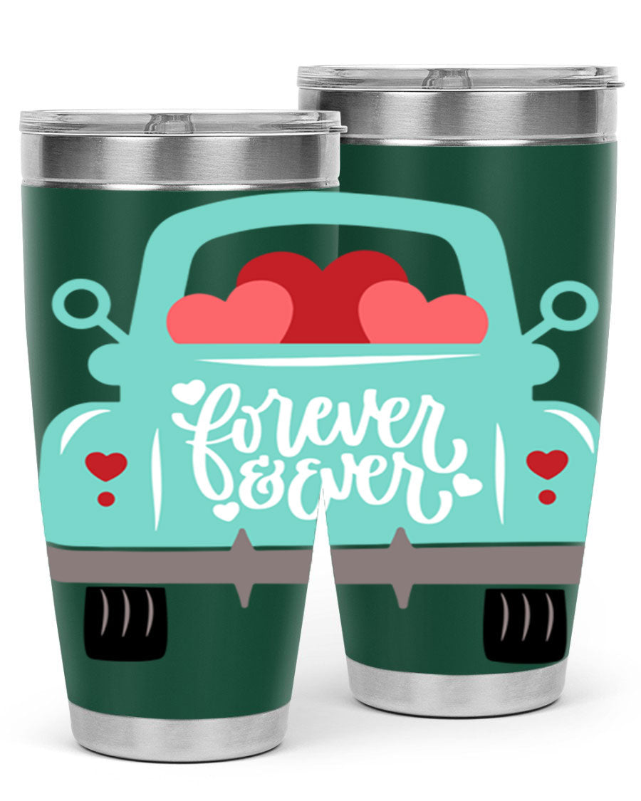 Forever Ever 27# Valentine's Day Tumbler in stainless steel with a stylish design, perfect for hot and cold beverages.
