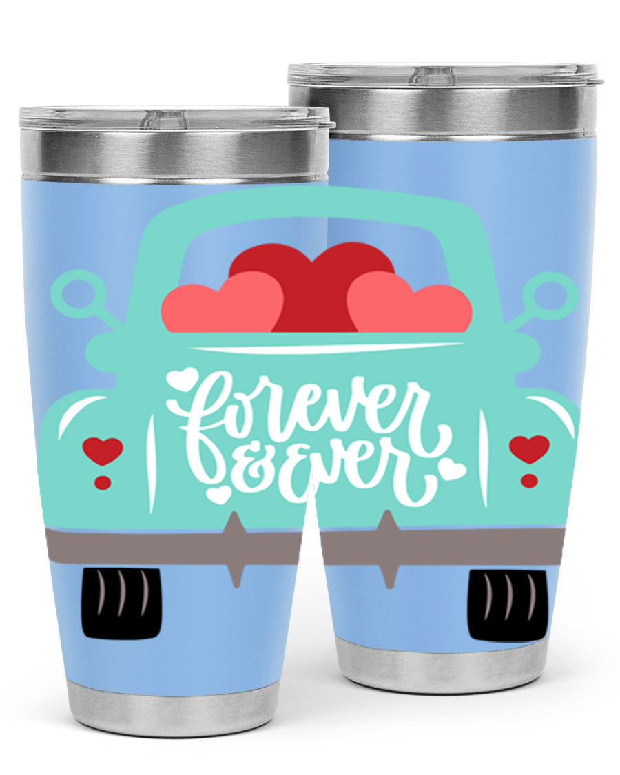 Forever Ever 27# Valentine's Day Tumbler in stainless steel with a stylish design, perfect for hot and cold beverages.