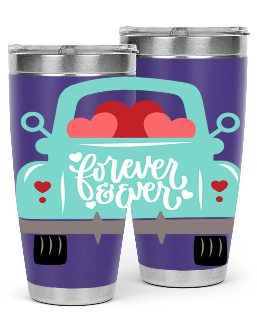 Forever Ever 27# Valentine's Day Tumbler in stainless steel with a stylish design, perfect for hot and cold beverages.
