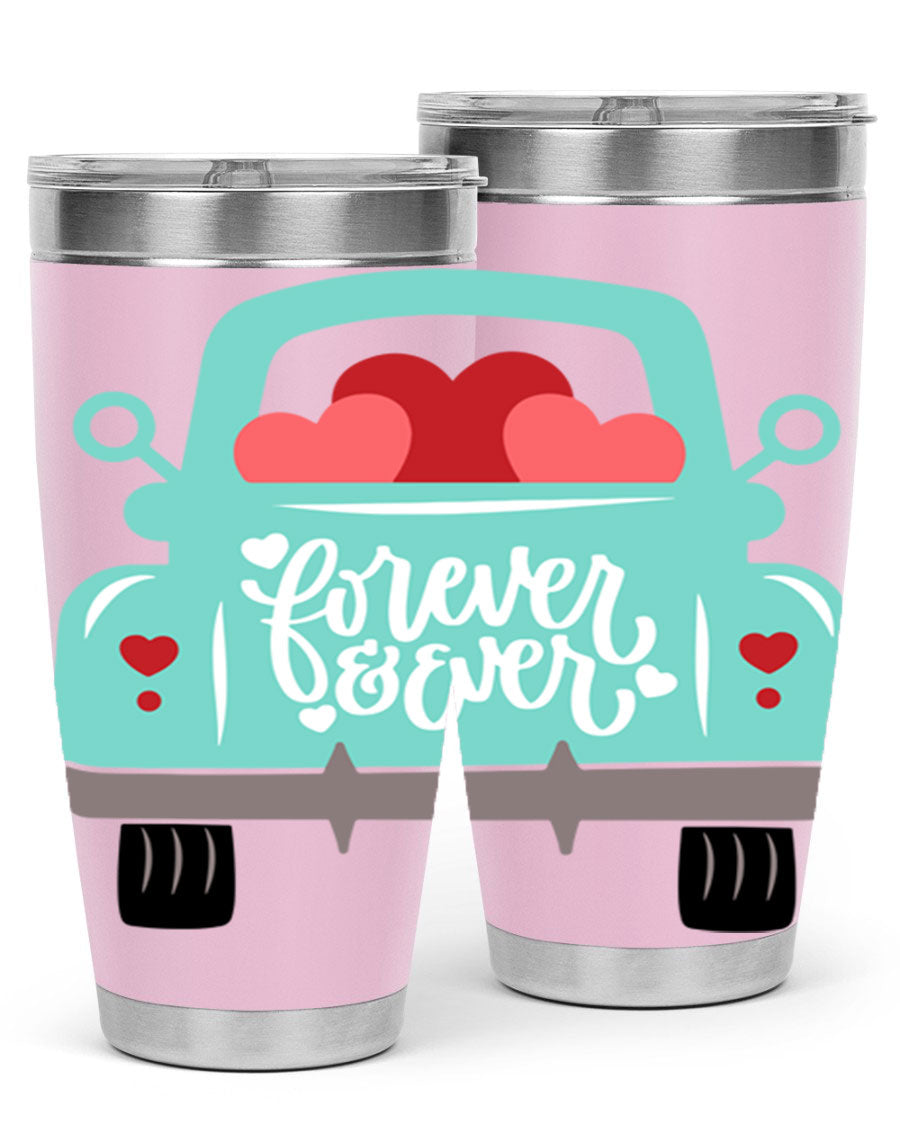Forever Ever 27# Valentine's Day Tumbler in stainless steel with a stylish design, perfect for hot and cold beverages.
