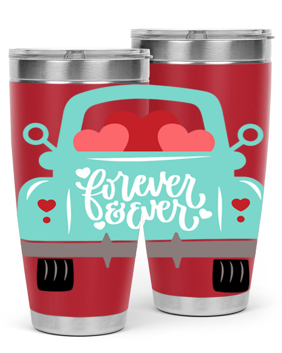 Forever Ever 27# Valentine's Day Tumbler in stainless steel with a stylish design, perfect for hot and cold beverages.