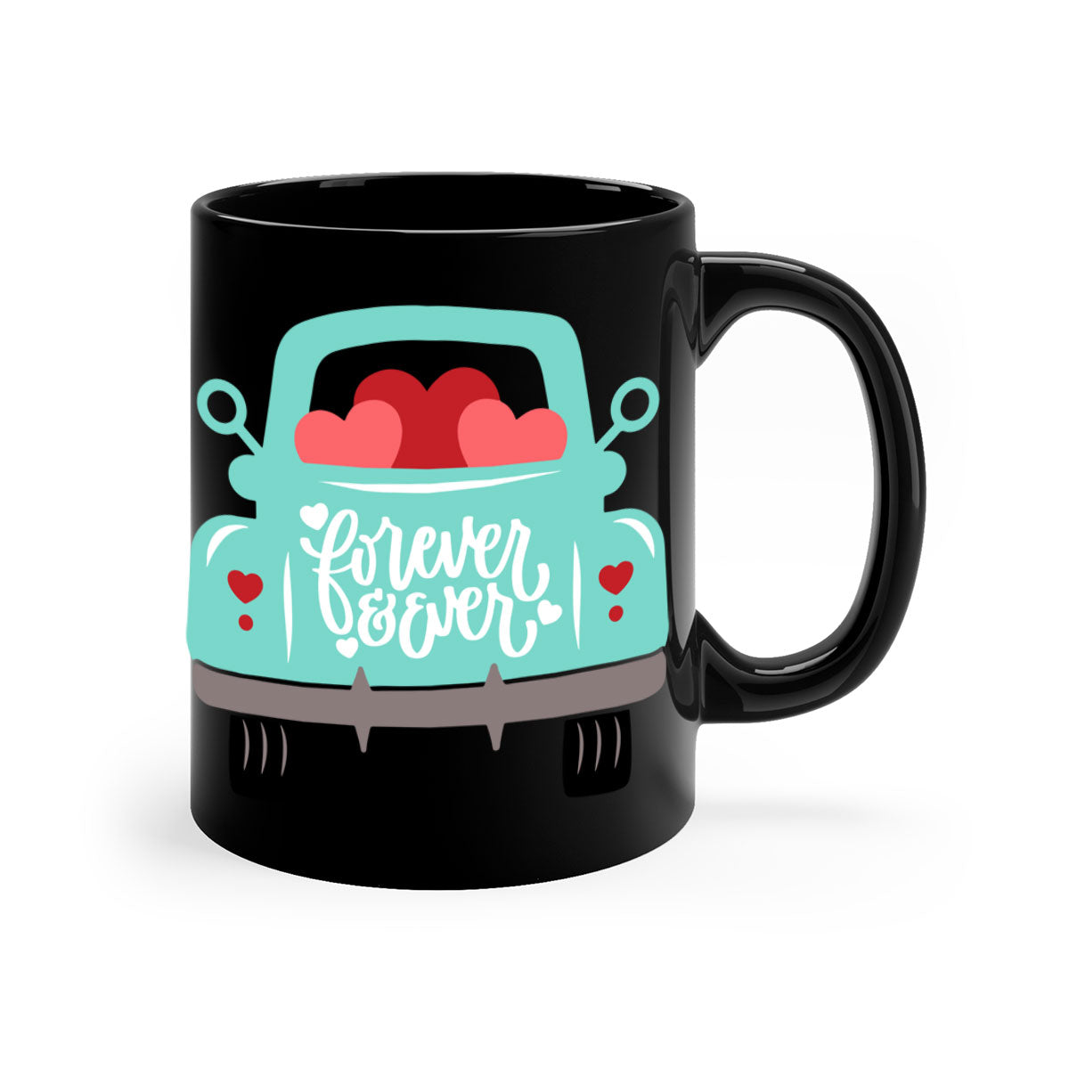 Forever Ever 27# Mug with colorful handle and glossy finish, available in multiple colors and sizes.