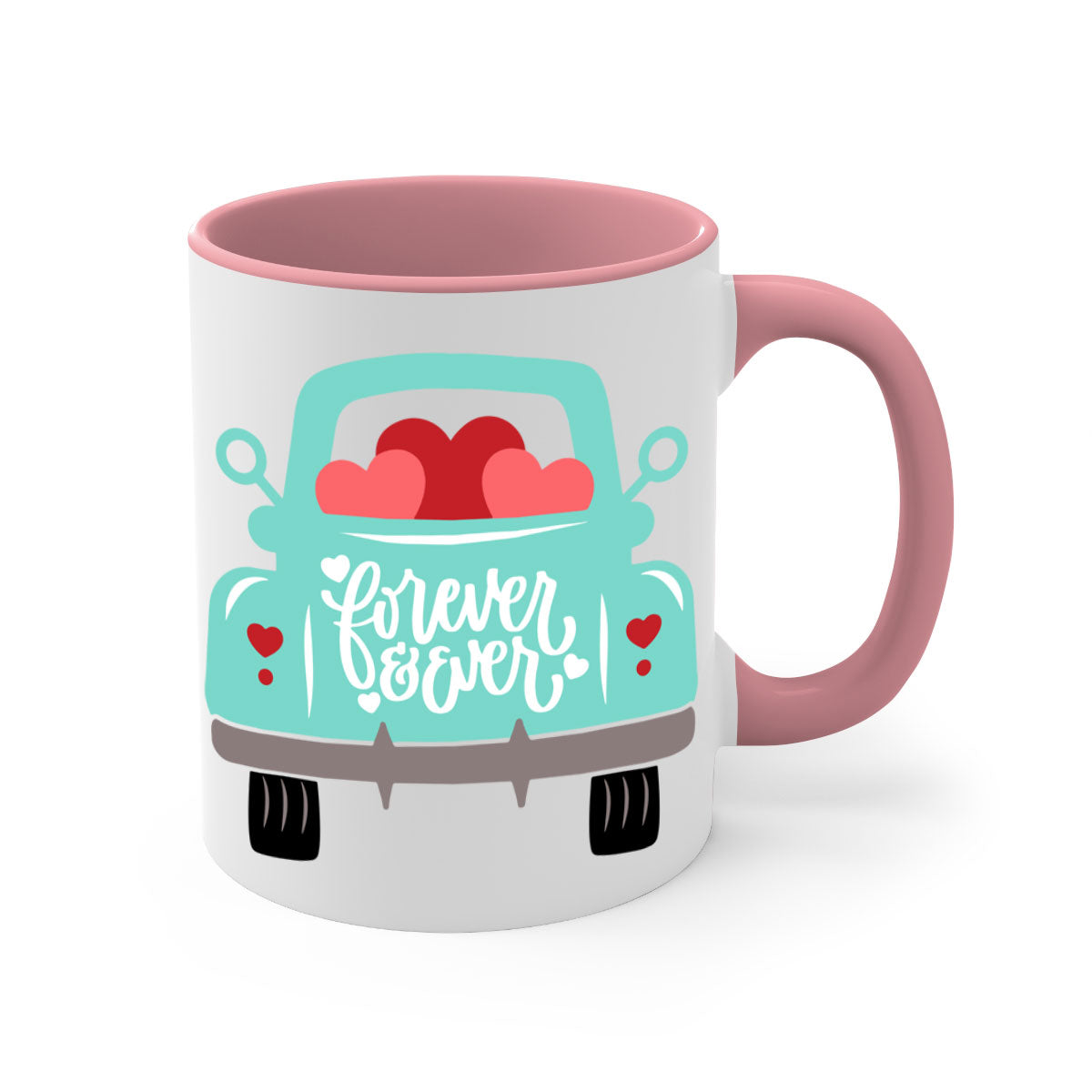 Forever Ever 27# Mug with colorful handle and glossy finish, available in multiple colors and sizes.