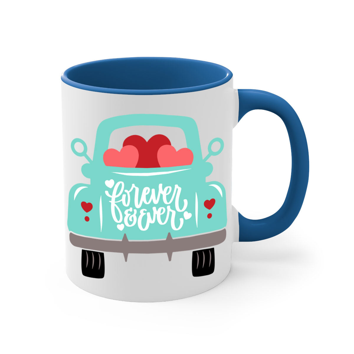 Forever Ever 27# Mug with colorful handle and glossy finish, available in multiple colors and sizes.