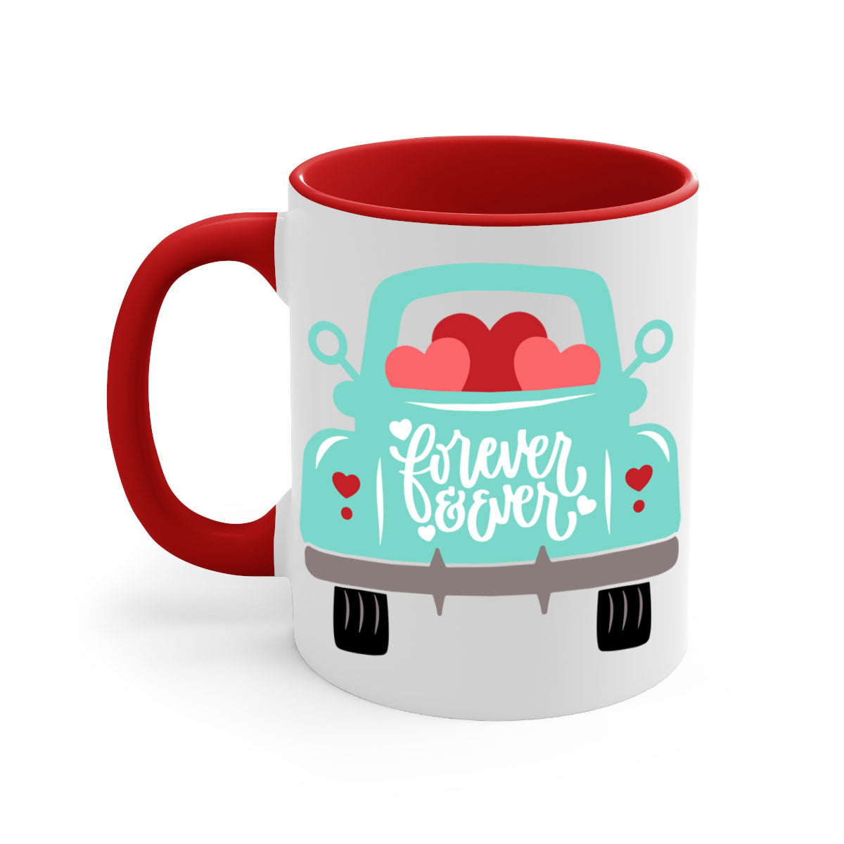 Forever Ever 27# Mug with colorful handle and glossy finish, available in multiple colors and sizes.