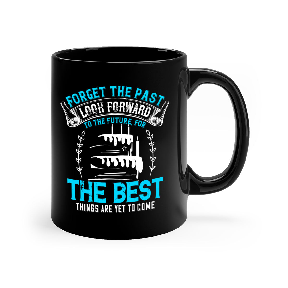 A stylish two-tone ceramic mug with a motivational quote, featuring a colored handle and glossy finish, available in multiple colors.